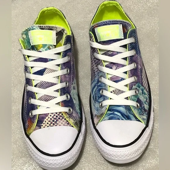 Converse Purple and Blue Artistic Print Sneakers - Picture 5 of 10